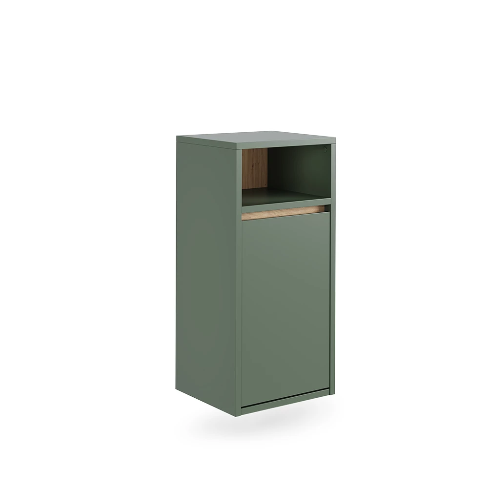 Vicco Badschrank "Viola", Grün/Artisan, 38 x 80 cm mit Wäschkorb