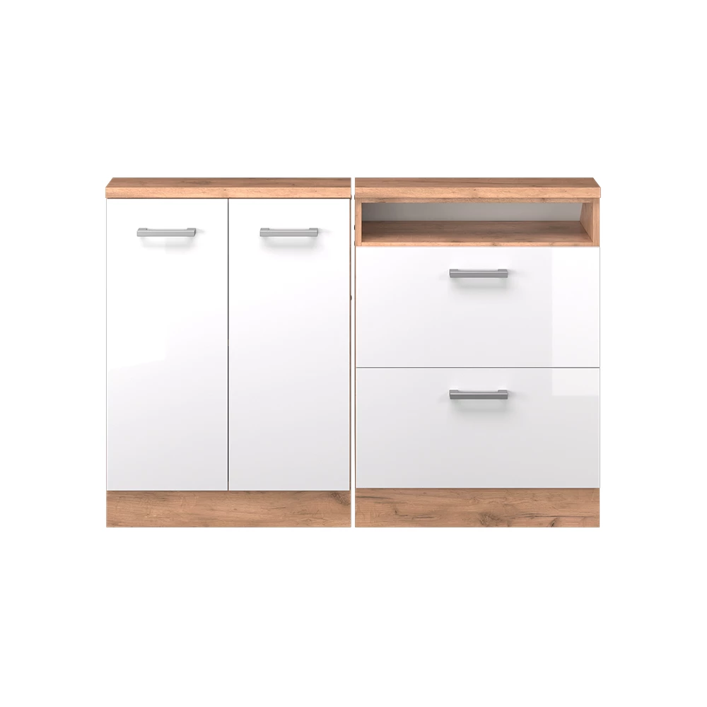 Dachschrägenschrank v Bela podeželska hiša/zlati hrast na belem ozadju