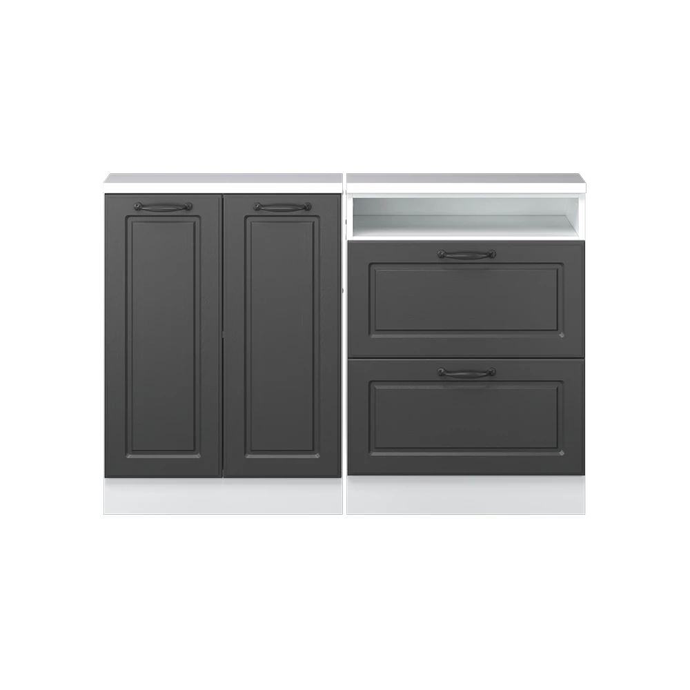 Dachschrägenschrank in Casa de campo antracite/branca on white background