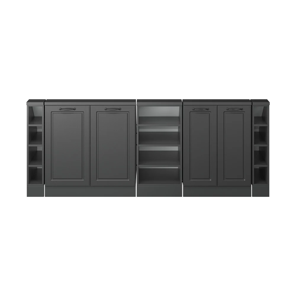 Dachschrägenschrank in Anthrazit Landhaus/Anthrazit auf weißem Hintergrund