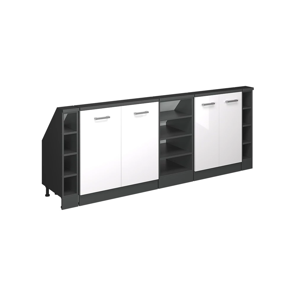 Dachschrägenschrank in Branco alto brilho/antracite on white background