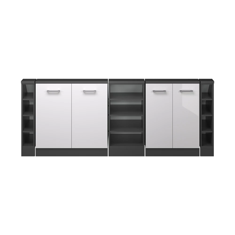 Dachschrägenschrank in Branco alto brilho/antracite on white background