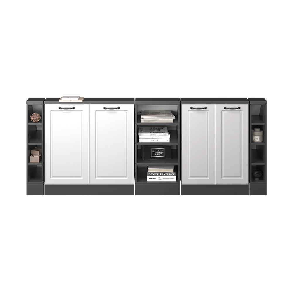 Keukenkast voor schuine wand R-Line Wit Landhuis 210 cm Set van 5 Vicco