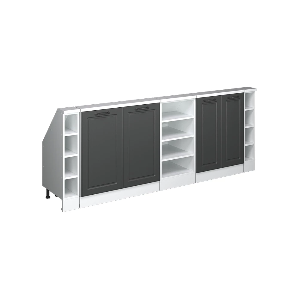Dachschrägenschrank in Casa de campo antracite/branca on white background
