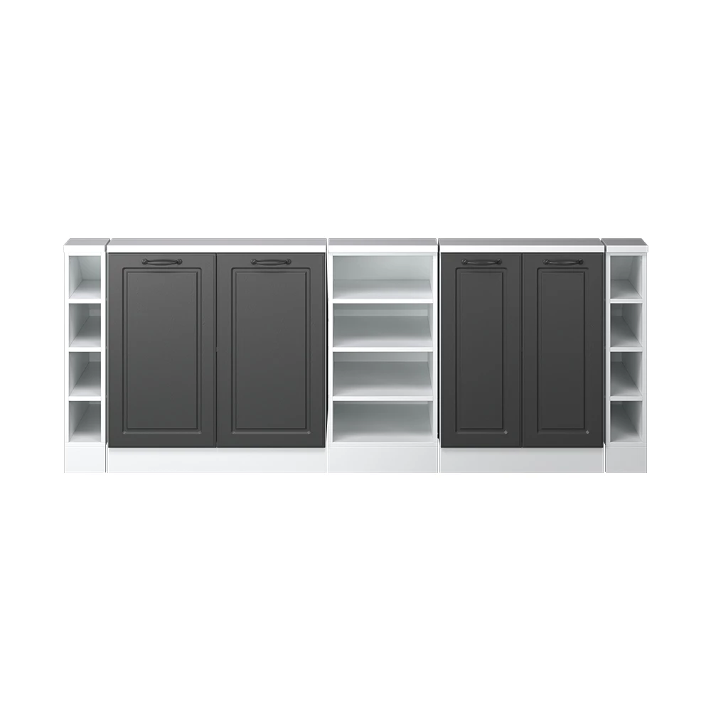 Dachschrägenschrank in Casa de campo antracite/branca on white background