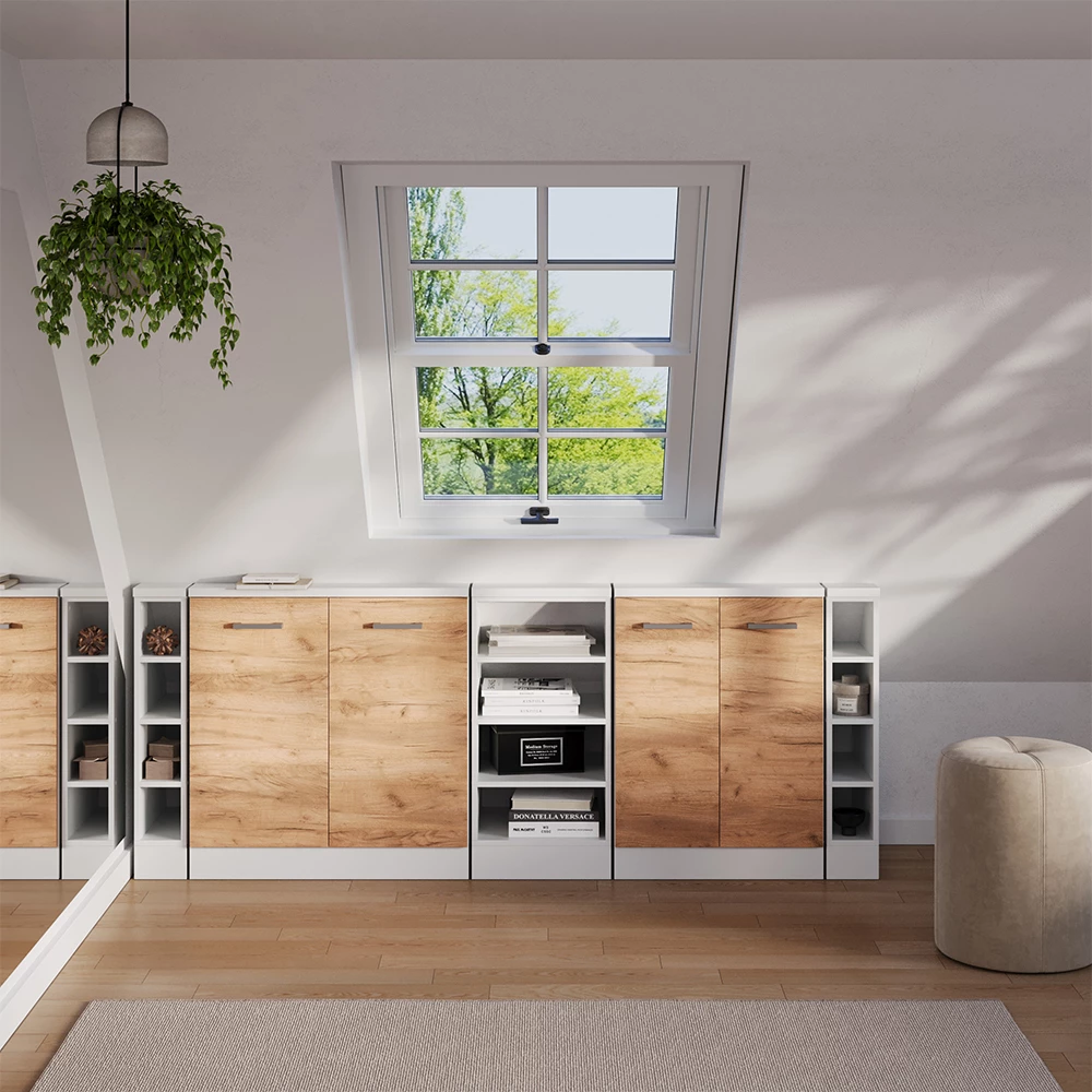 Dachschrägenschrank in Branco on white background