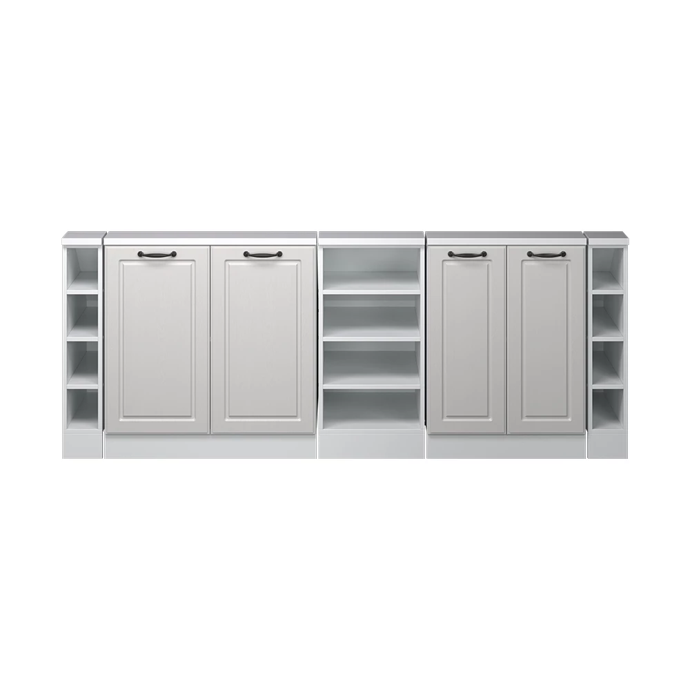 Dachschrägenschrank in Weiß Landhaus/Weiß auf weißem Hintergrund