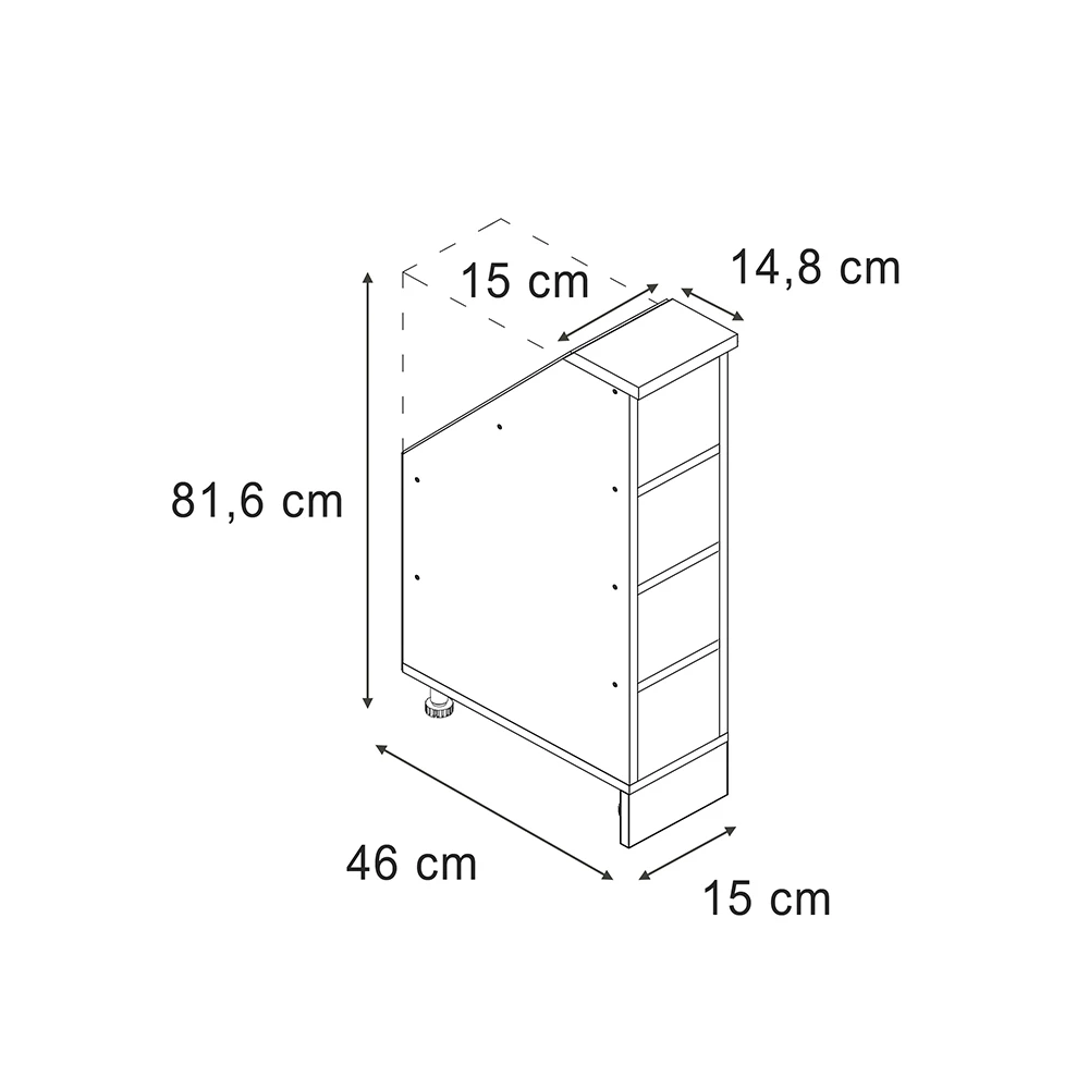Dulap pentru acoperiș în pantă in Stejar Goldkraft on white background