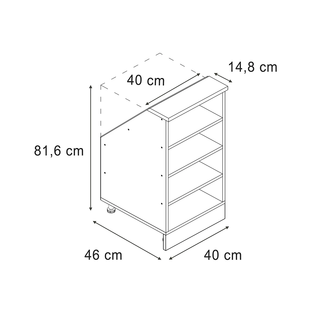 Dachschrägenschrank in Branco on white background