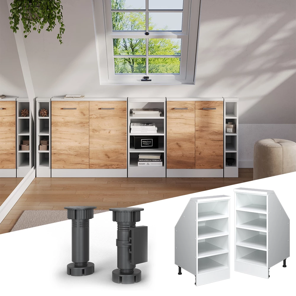 Skråt tagskab i farven Hvid på hvid baggrund