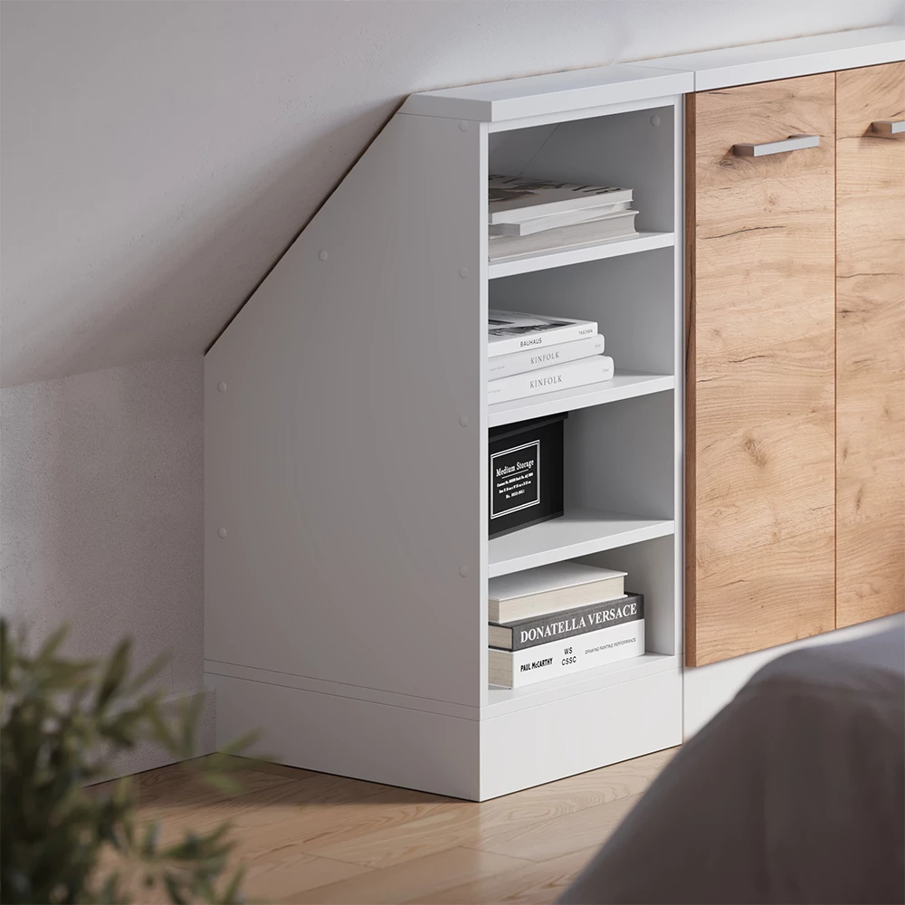 Hangkast R-Line Wit Hoogglans 40 cm met glazen deur Vicco | Wit Hoogglans | Glazen hangkast 40 cm | 406673137025206