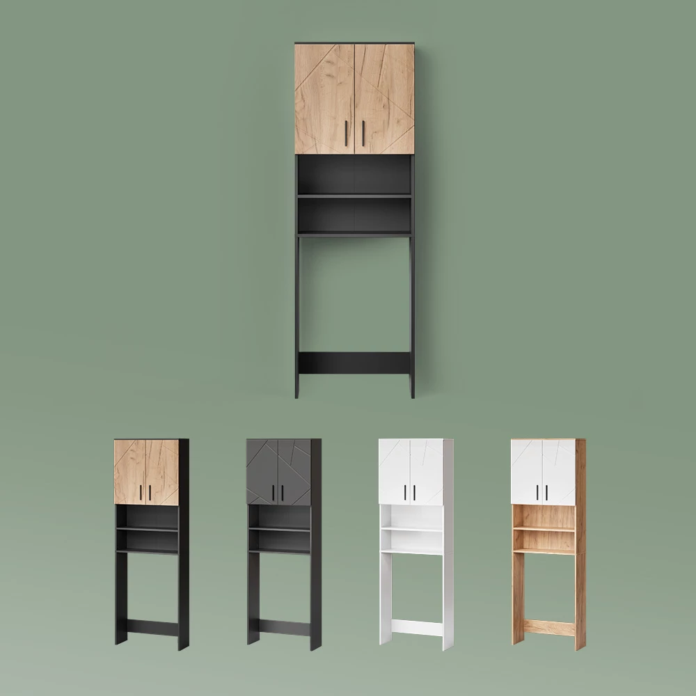 Waschmaschinenschrank Ronco Weiß Hochglanz 64 x 190.5 cm livinity®