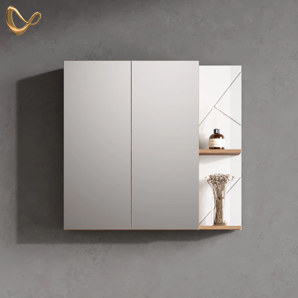 Spiegelschrank Ronco Weiß Hochglanz 80 x 75 cm livinity®