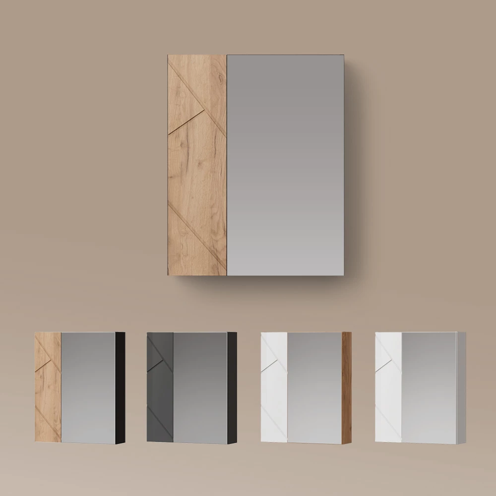 Spiegelschrank Ronco Anthrazit Hochglanz/Anthrazit 60 x 75 cm livinity®