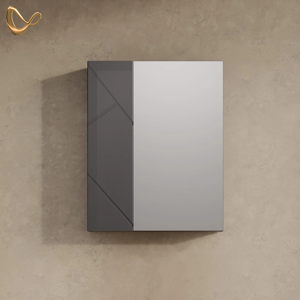 Spiegelschrank Ronco Anthrazit Hochglanz/Anthrazit 60 x 75 cm livinity®