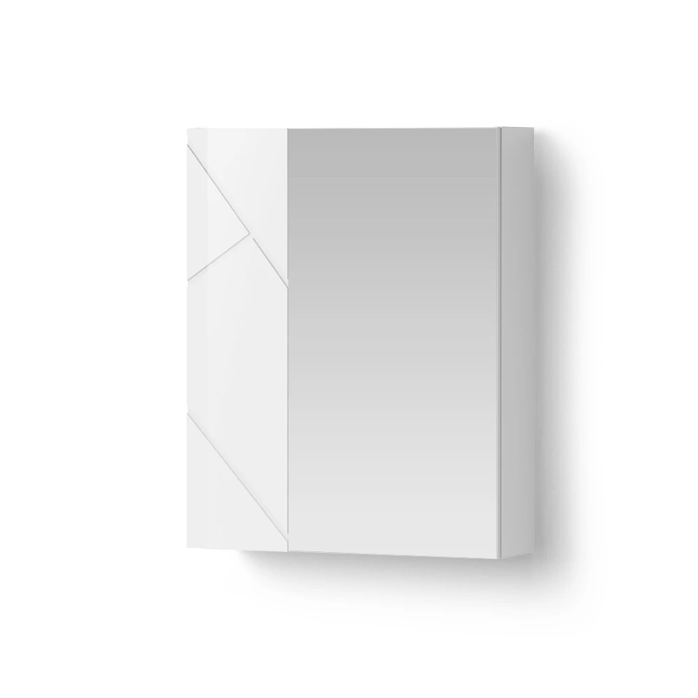 Spiegelschrank in Anthrazit Hochglanz/Anthrazit auf weißem Hintergrund