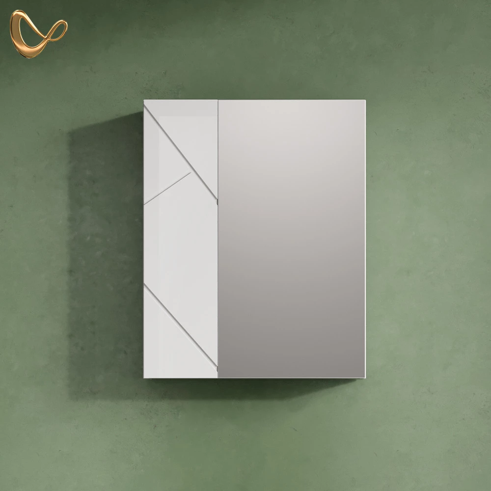 Spiegelschrank Ronco Weiß Hochglanz/Weiß 60 x 75 cm livinity®