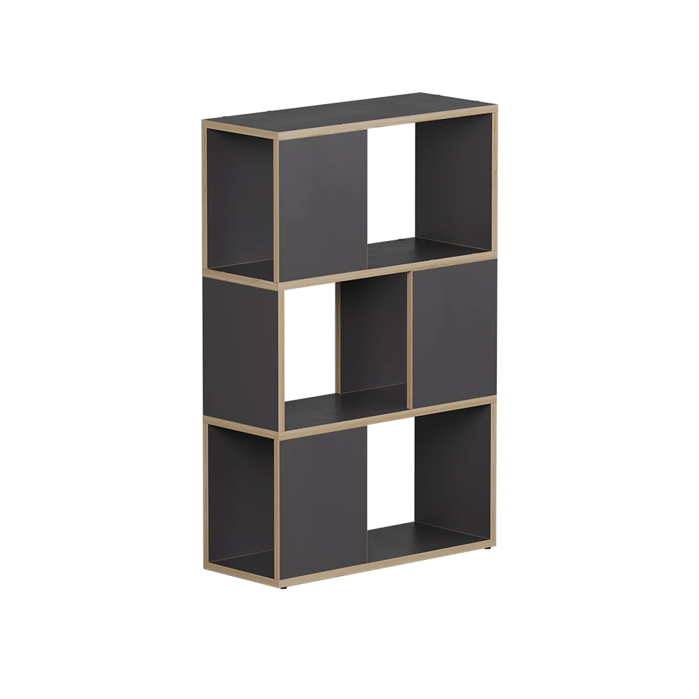 Séparateur de pièce en anthracite/chêne sur fond blanc