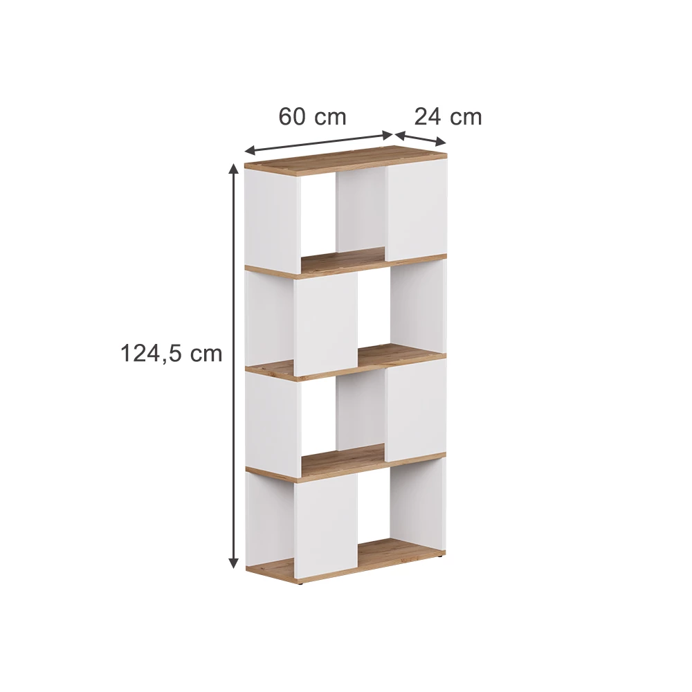 Séparation de pièce en Chêne blanc/force de l'or sur fond blanc