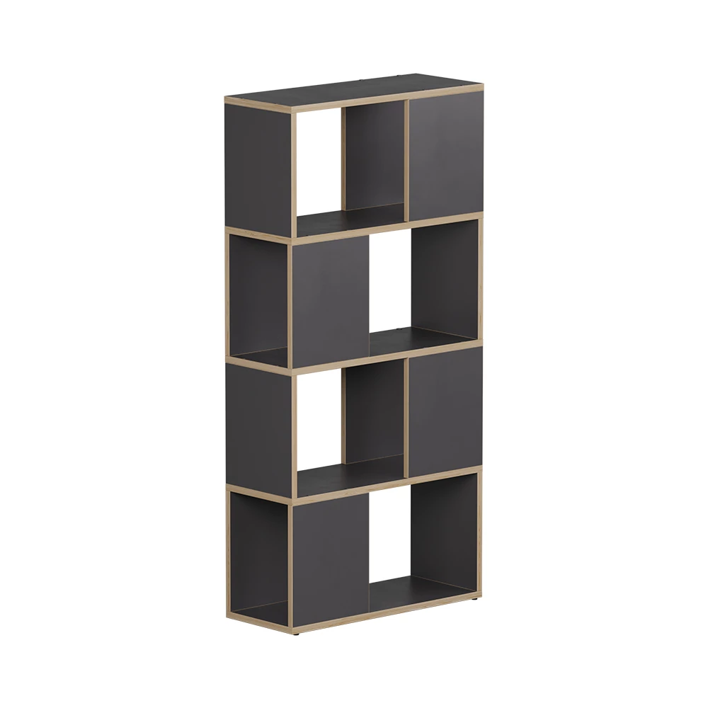Séparateur de pièce en anthracite/chêne sur fond blanc