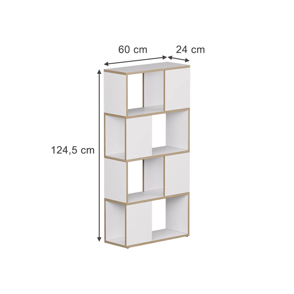 Séparation de pièce en blanc/chêne sur fond blanc