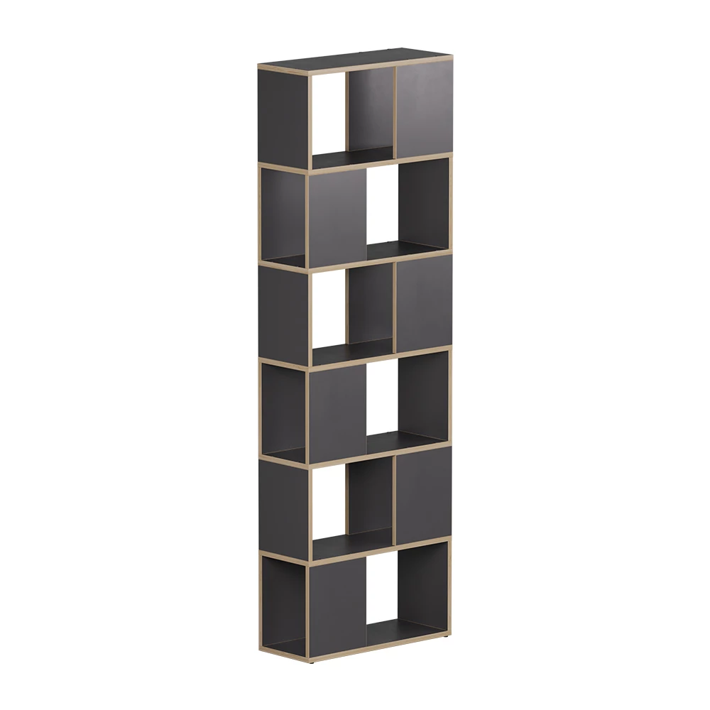 Séparateur de pièce en anthracite/chêne sur fond blanc