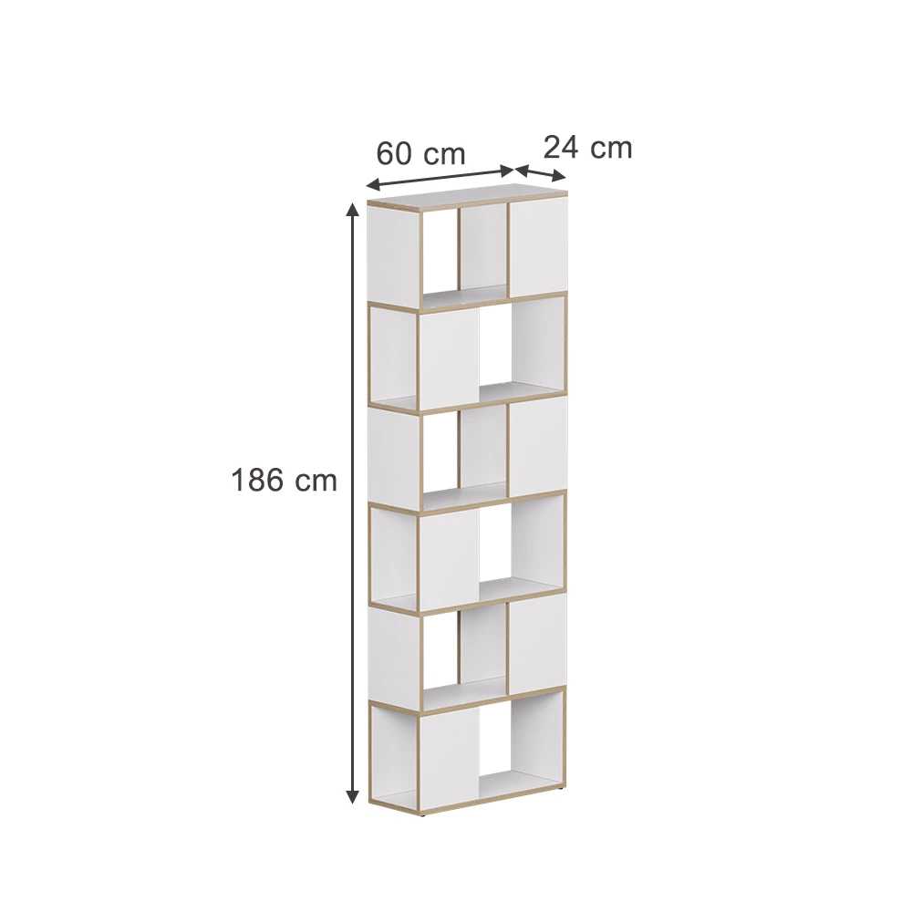 Séparation de pièce en blanc/chêne sur fond blanc