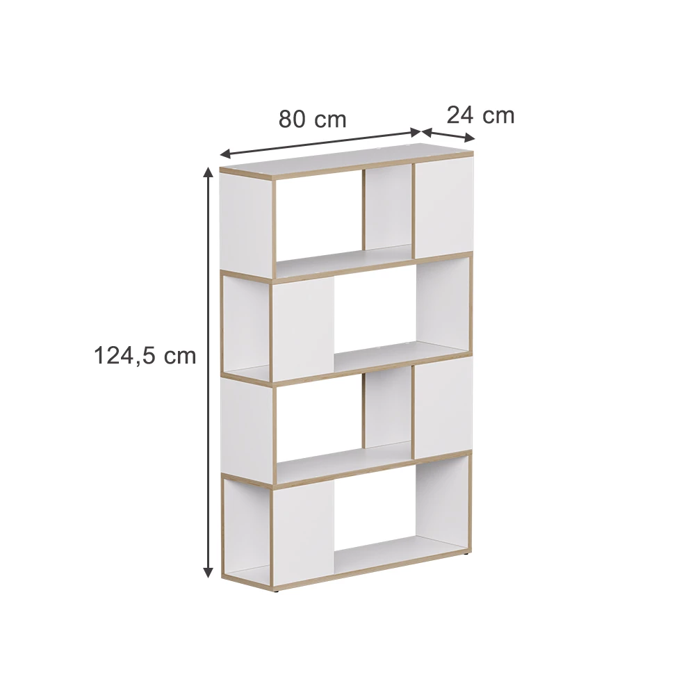 Séparation de pièce en blanc/chêne sur fond blanc