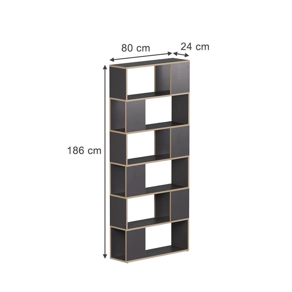 Séparation de pièce en anthracite/chêne sur fond blanc