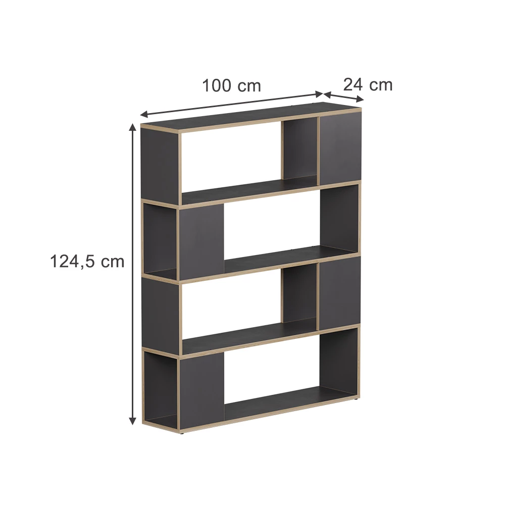 Séparation de pièce en anthracite/chêne sur fond blanc