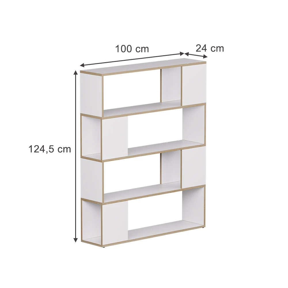 Séparation de pièce en blanc/chêne sur fond blanc