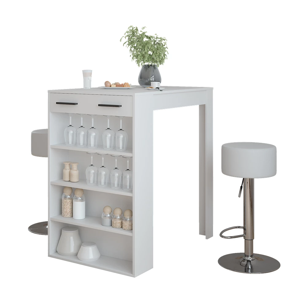 Bartafelset in Wit op een witte achtergrond met decoratieve elementen
