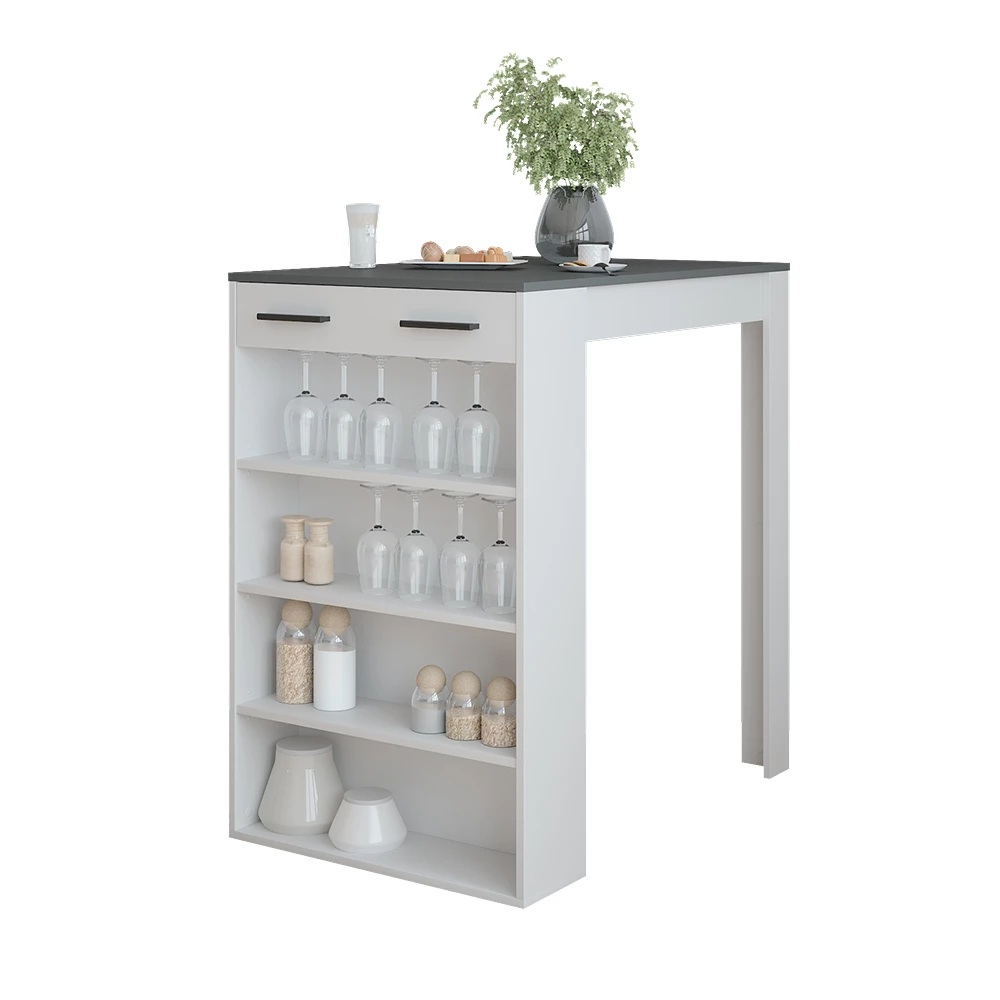 Vicco table de bar, blanc, 67x100cm