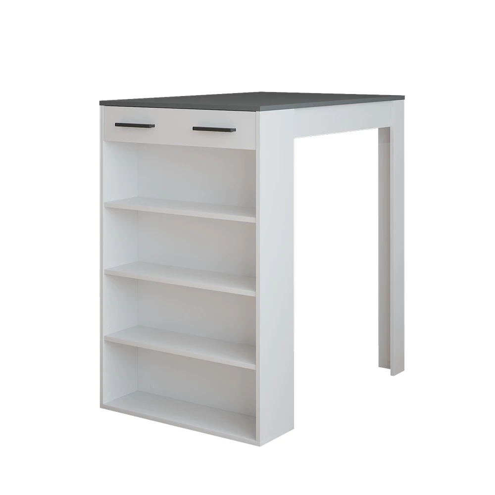Bartisch in Antracite/branco on white background