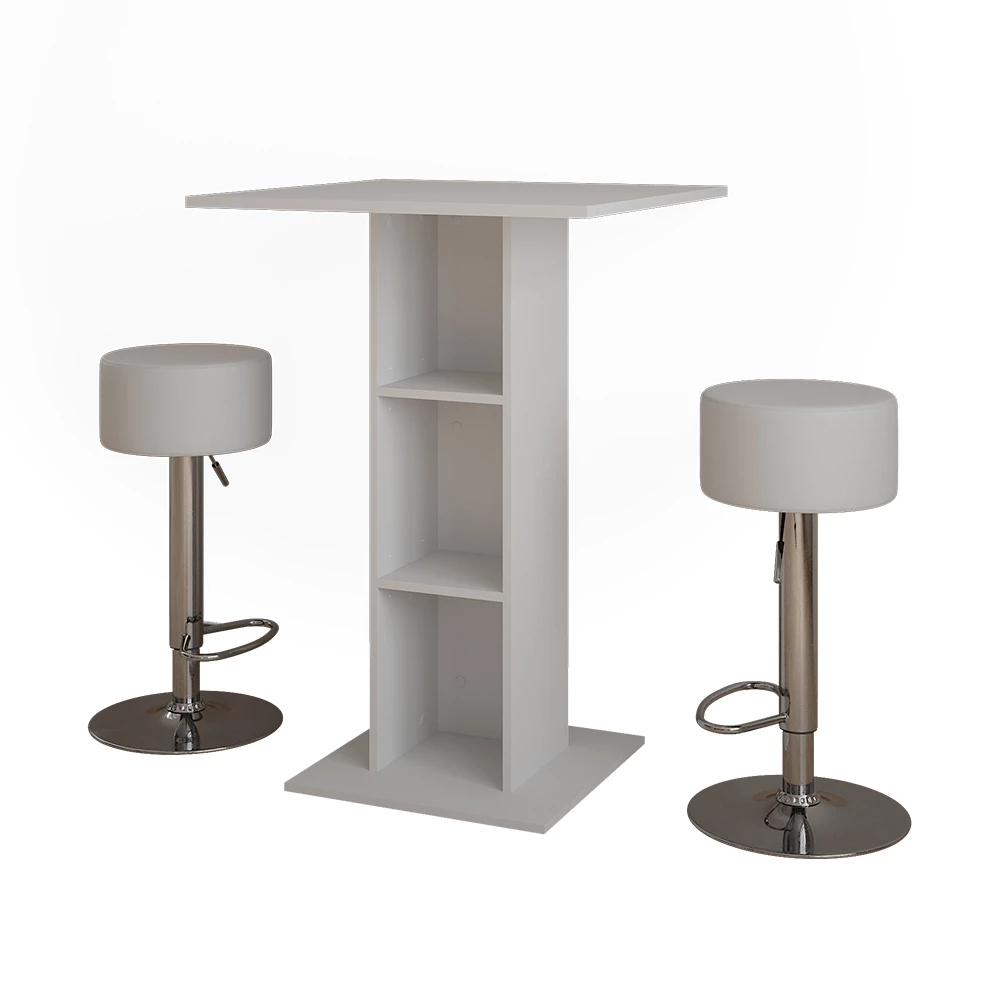 Set de mesa de bar en Blanco sobre fondo blanco