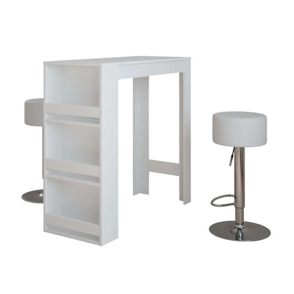 Set de mesa de bar en Blanco sobre fondo blanco