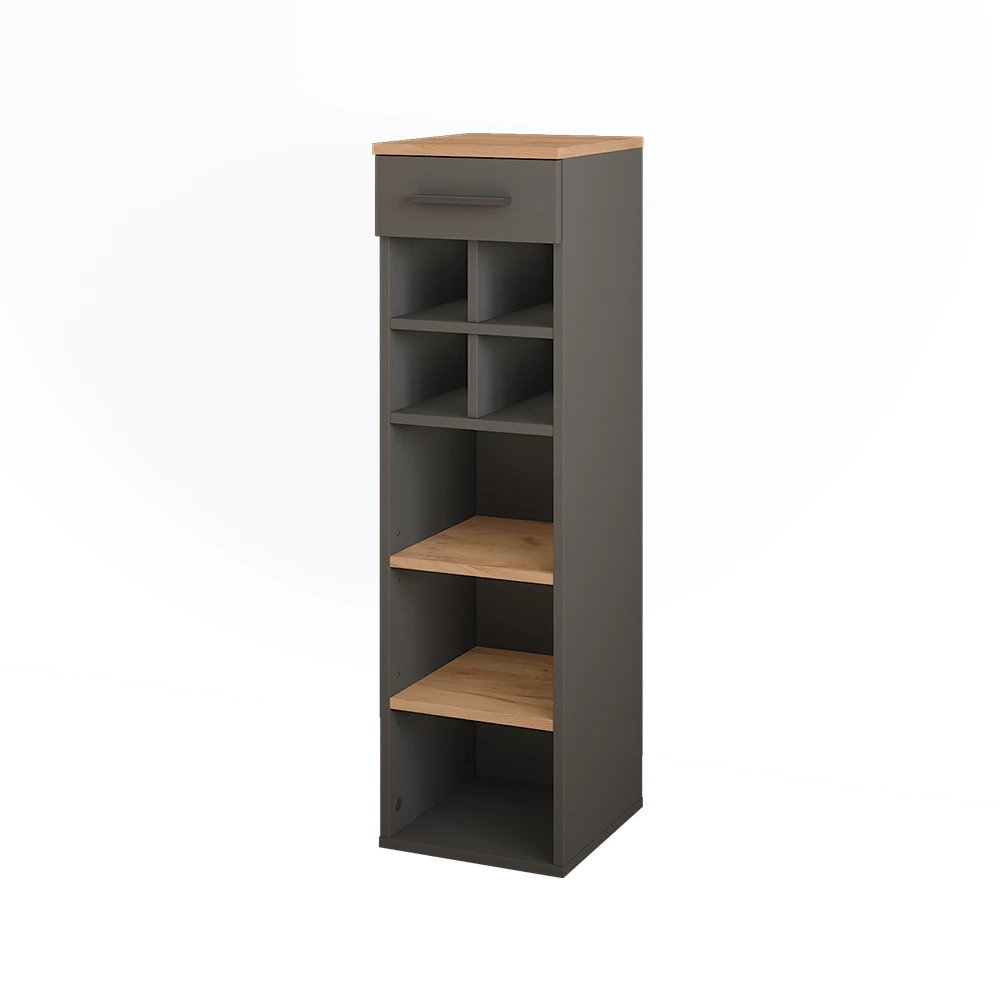 Botellero en Oro power roble/antracita sobre fondo blanco