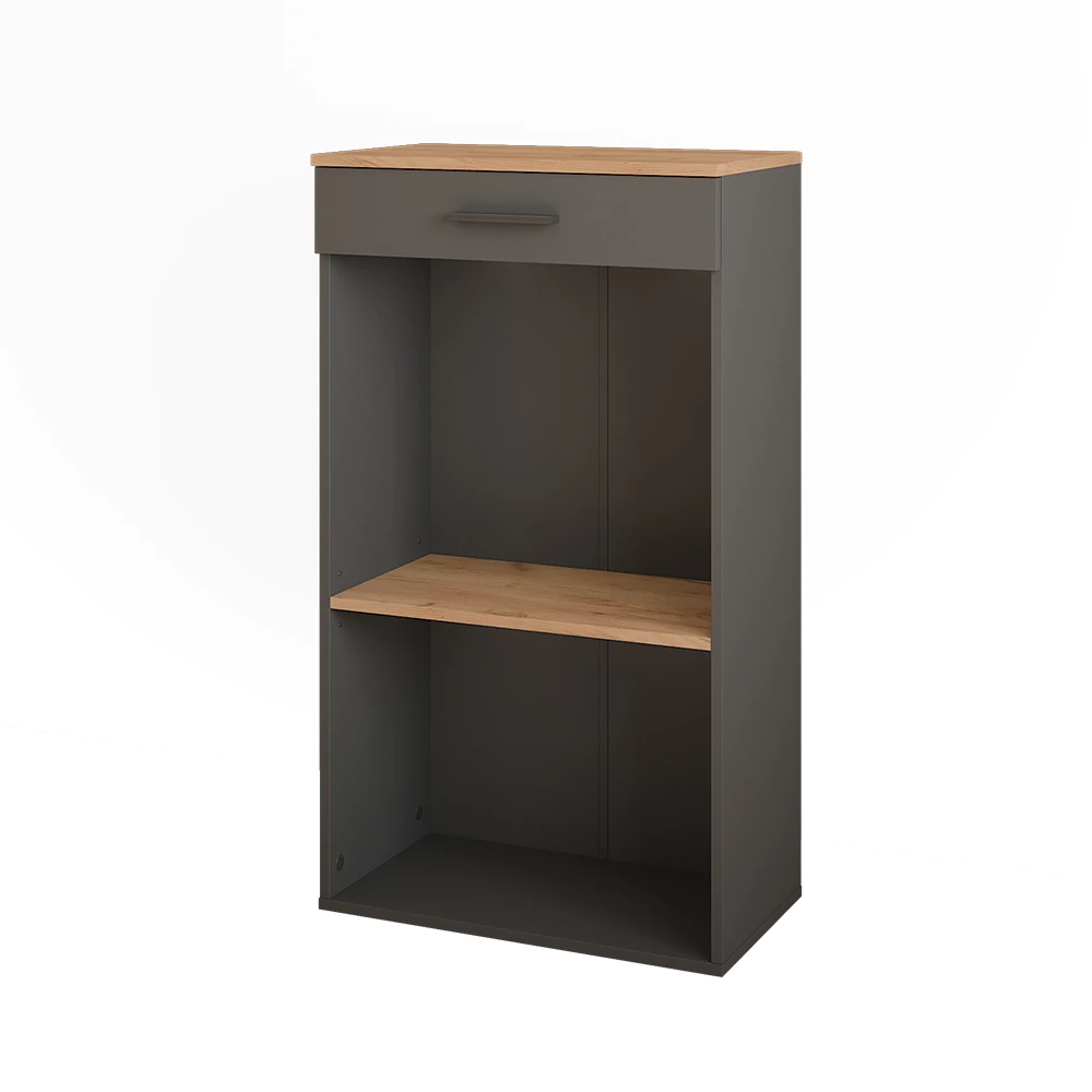 Botellero en Oro power roble/antracita sobre fondo blanco