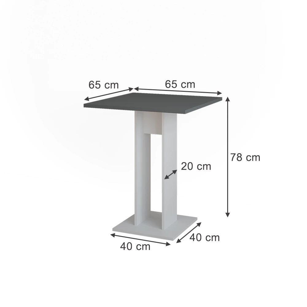 Ruokapöytä in Valkoinen/antrasiitti on white background