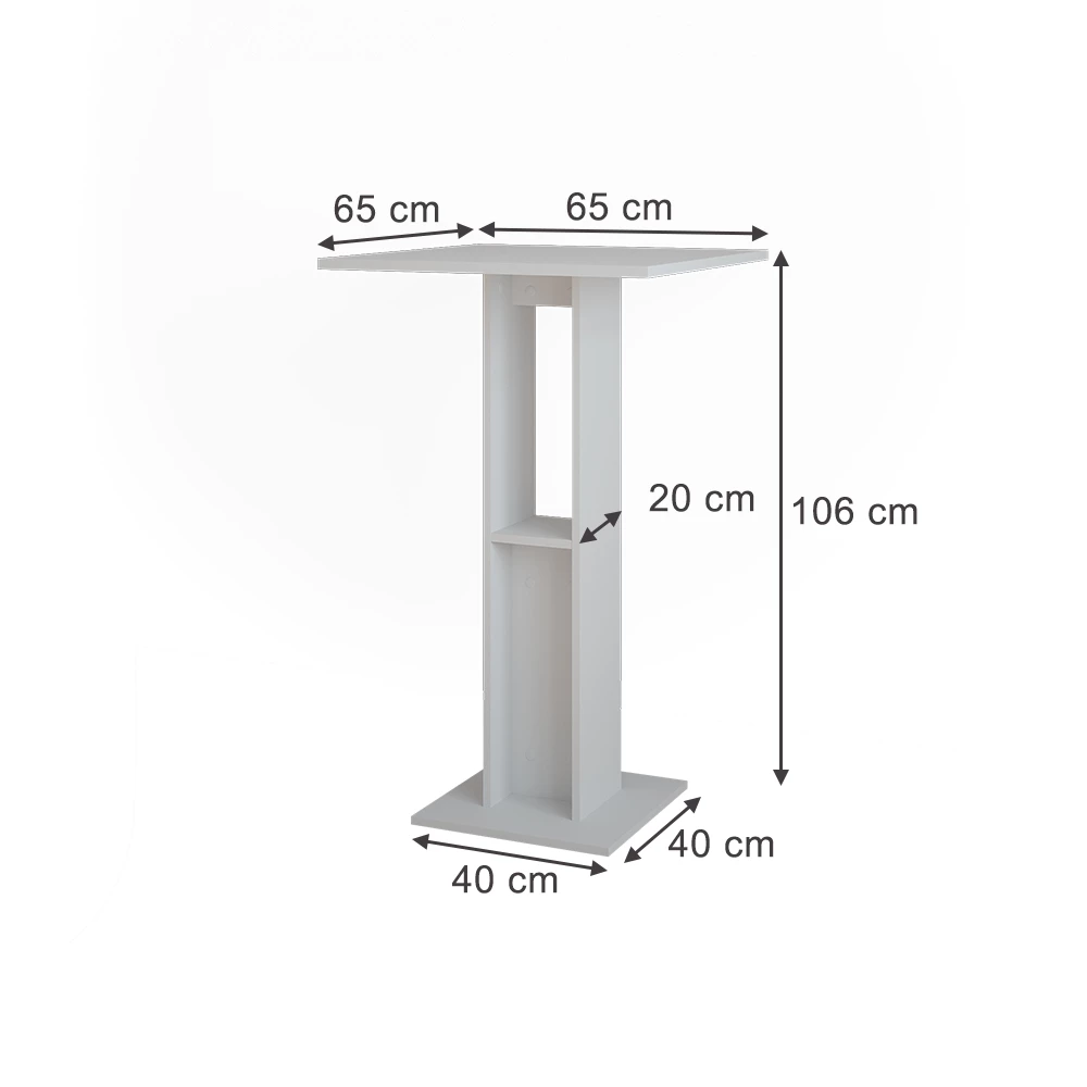 Barbord in Vit on white background