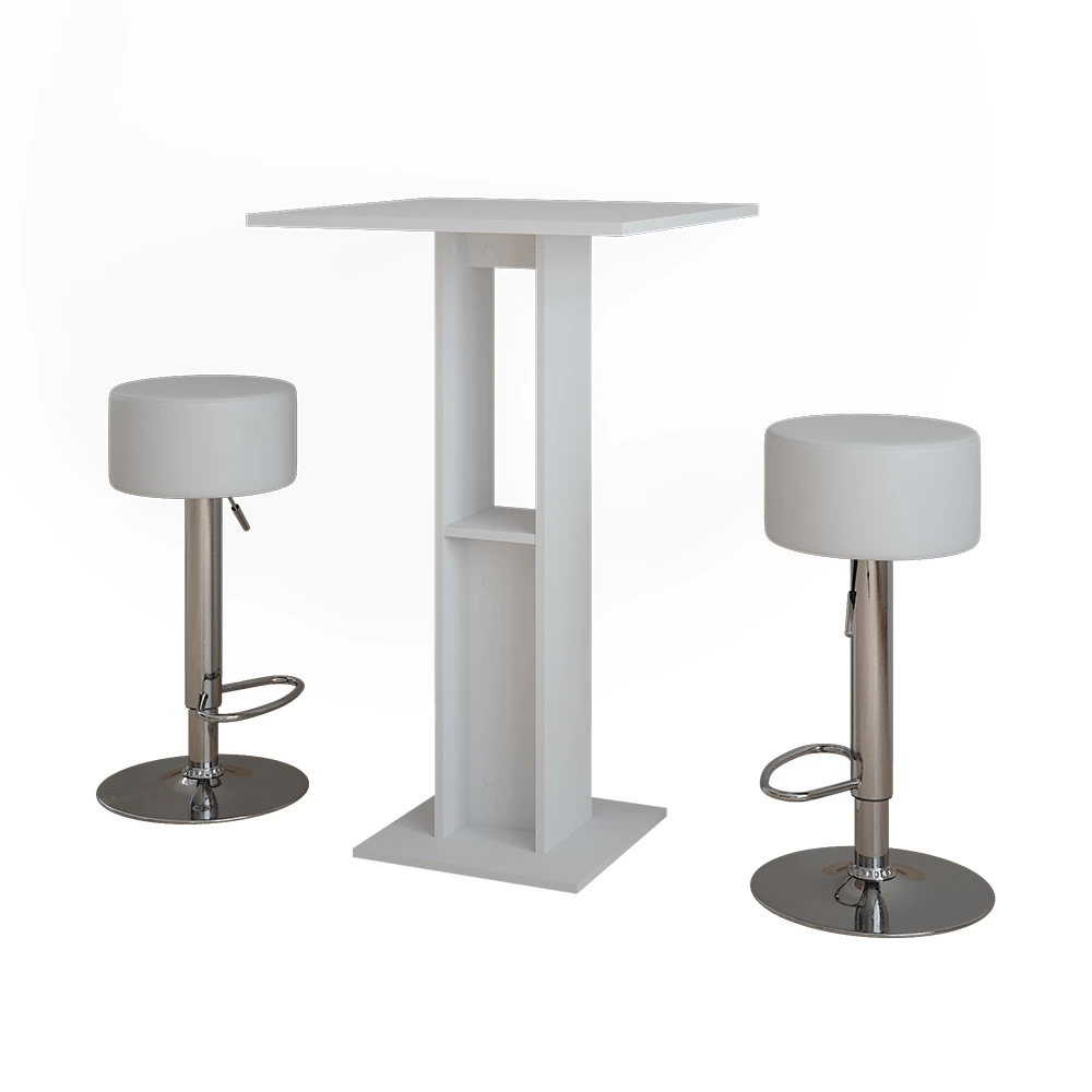 Set de mesa de bar en Blanco sobre fondo blanco