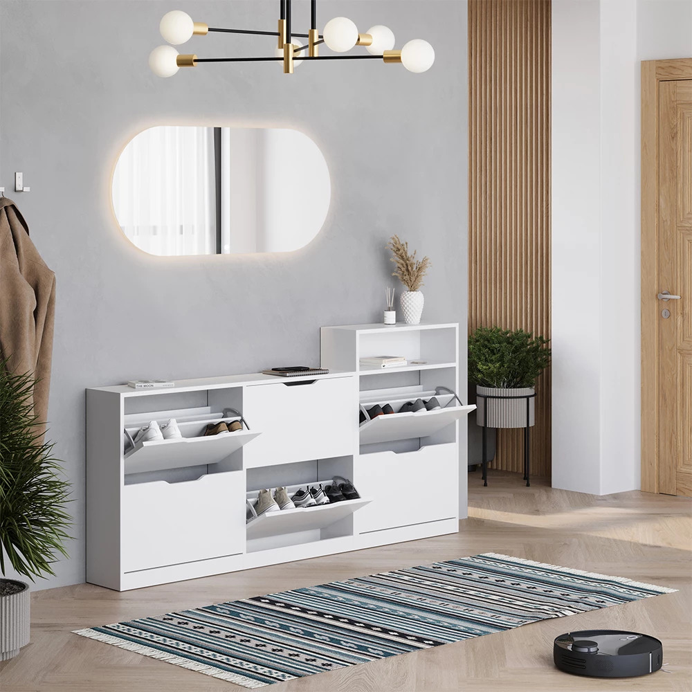 Skotipper Luca Hvid 116.6 x 72.5 cm med 4 rum Vicco