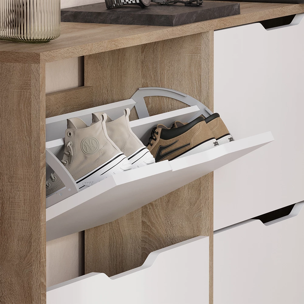 Nærbillede af Skotipper i farven Sonoma/Hvid, der viser struktur/detaljer