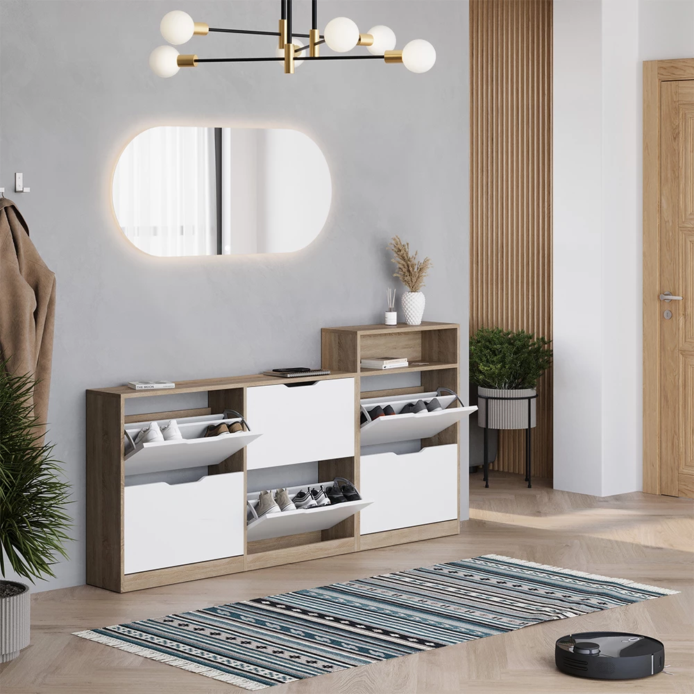 Skotipper Luca Sonoma/Hvid 116.6 x 72.5 cm med 4 rum Vicco