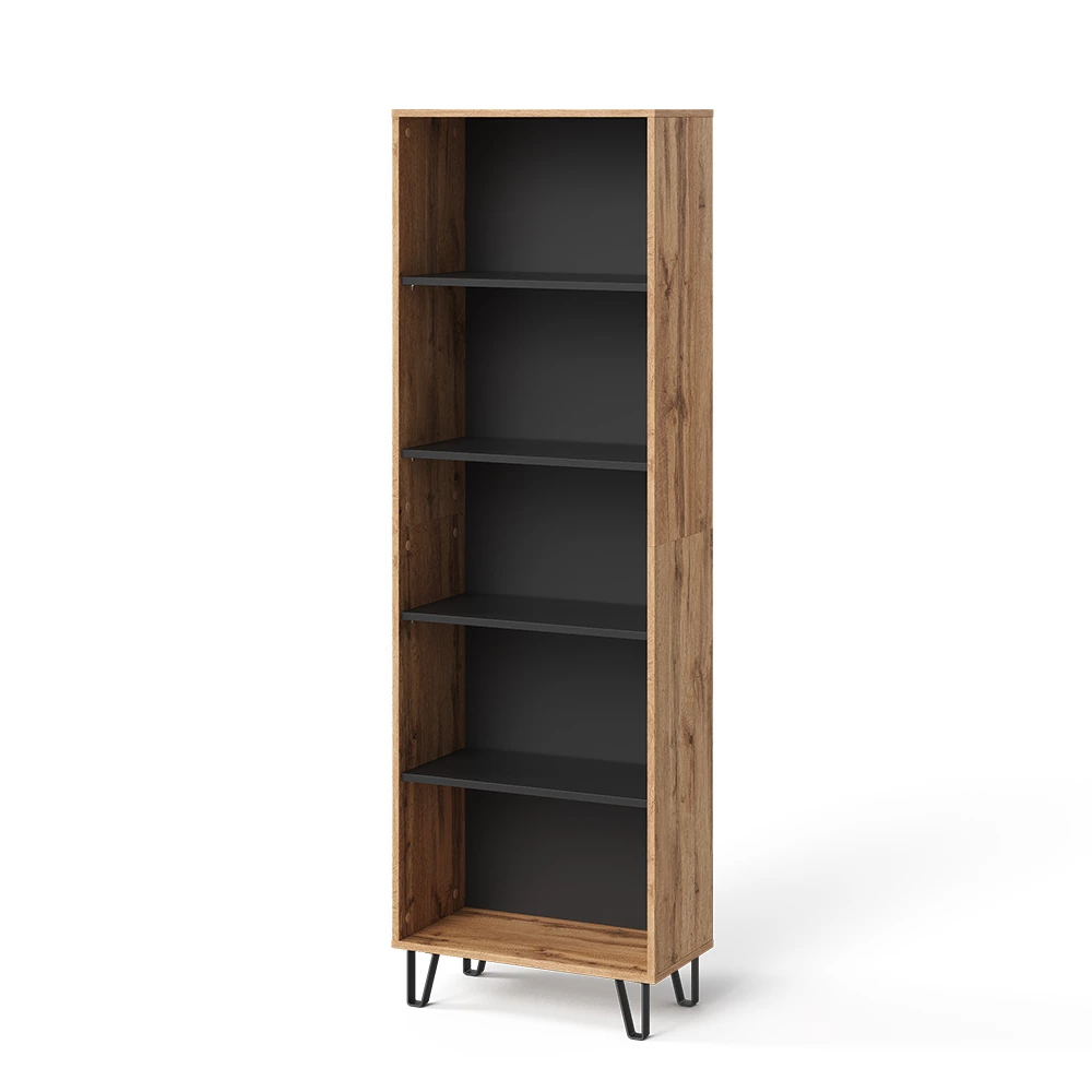 Boekenplank in Eiken Wotan op een witte achtergrond