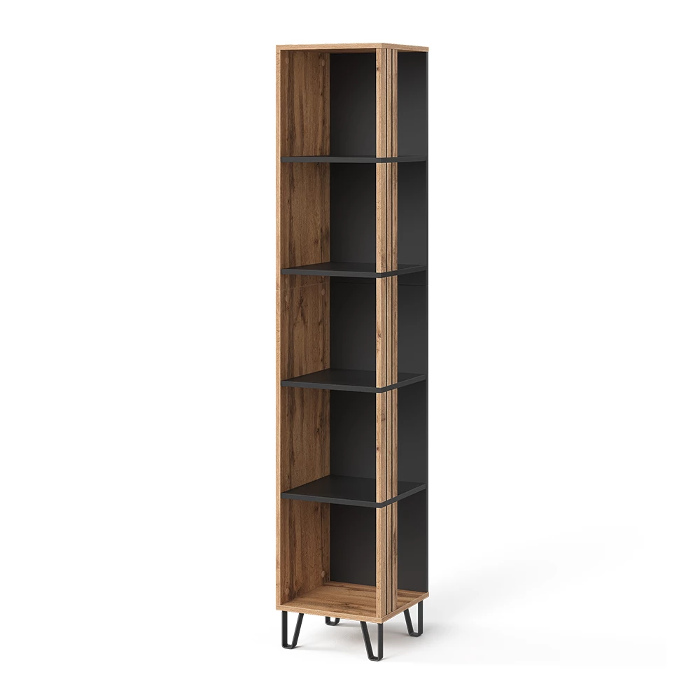 Boekenplank in Eiken Wotan op een witte achtergrond