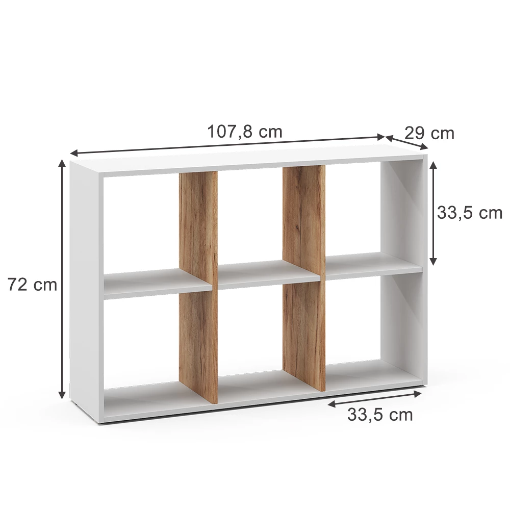 Meuble de rangement cube en Chêne blanc/force de l'or sur fond blanc