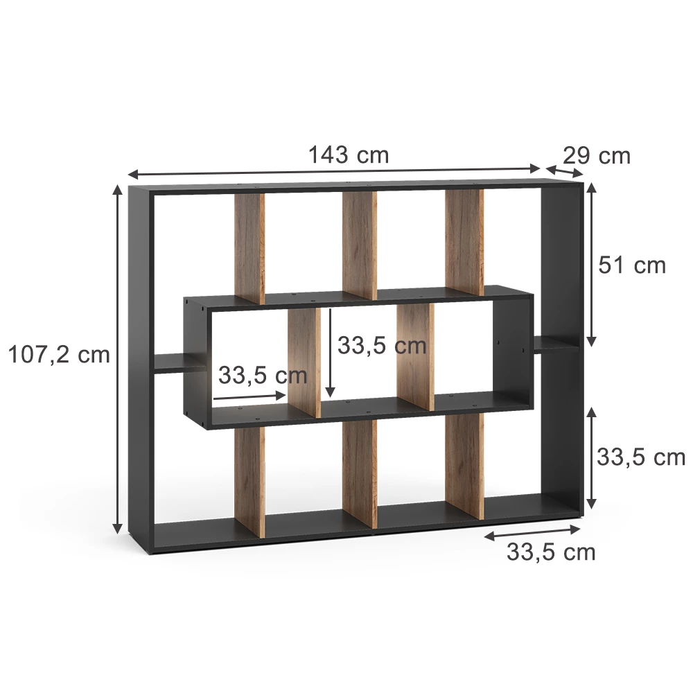 Rumsavdelare in Antracit/Goldkraft ek on white background