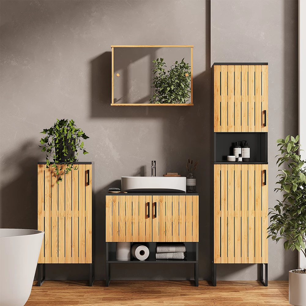 Vicco Armoire Midischrank Bambou 35x81cm, Vayra