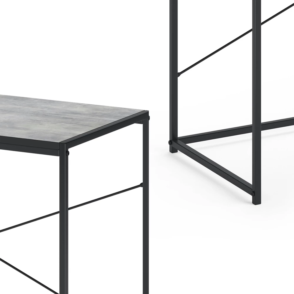 Nærbillede af Skrivebord i farven Beton, der viser design og overfladedetaljer